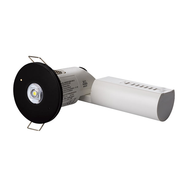 09131 - Spectrum 3W LED Emergency Black Open Area/Corridor Pilot Light - Self-Test On/Off Switch